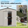 Outsunny 9 x 6ft Metal Garden Shed, Outdoor Storage Tool House with Ventilation Slots, Foundation Kit and Lockable Double Doors, Silver Grey