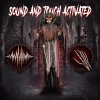 HOMCOM 170cm Animated Halloween Grim Reaper, Life-Size Halloween Animatronics with Moving Hands/Head, Glowing Eyes, Creepy Sound, Touch/Sound Activated for Covered Outdoor Yard