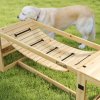PawHut Dog Agility Equipment 3 Pieces Wooden Dog Agility Set with Soft Bridge, Pause Platform and Pet Stair for Outdoor, Natural Wood