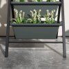 Outsunny Vertical Raised Garden Bed with 5 Removable Tray, Indoor Outdoor Elevated Plant Stand Grow Container for Vegetable Flowers Herbs, Charcoal Grey