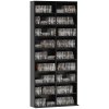 HOMCOM 640 CD/360 DVD Storage Unit, Blu-ray Media Storage Shelf with 18 Compartments and 14 Adjustable Shelves, CD Tower for Living Room, Bedroom, Office
