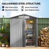 Outsunny 5ft x 4ft Garden Shed, Metal Tool Storage Shed with Sliding Door, Sloped Roof and Foundation Kit for Garden, Patio, Grey Wood Effect