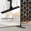 Outsunny Decorative Garden Privacy Screen with Stand, 6.5FT Freestanding Metal Outdoor Divider, Decorative Privacy Panel with Expansion Screws for Garden Pool Hot Tub, Grid Style, Black