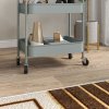HOMCOM 3-tier Storage Trolley on Wheels, Metal Storage Cart, Rolling Ultility Cart with 3 Mesh Baskets for Living Room, Kitchen, Light Blue