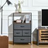 HOMCOM 4 Drawer Storage Chest Unit Home Cabinet w/ Shelves Home Living Room Bedroom Entryway Living Furniture