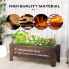 Outsunny 58L Garden Raised Bed Planter Grow Containers for Outdoor Patio Plant Flower Vegetable Pot Fir Wood, 100 x 36.5 x 36 cm, Carbonized Colour