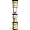 HOMCOM Modern Shelf Floor Lamp Light with Two Open Shelves Large Storage Display, for Living Room, 160cm, Bulb not Included, Black