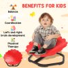AIYAPLAY Kids Spinning Chair for Autism, Sensory Swivel Chair for ADHD Children, Flower Shaped Sit and Spin Wobble Chair with Metal Base & Non-Slip, Sensory Balance Toy for 3-8 Years Old, Red