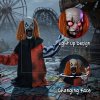 HOMCOM 85cm Animated Halloween Face Changing Clown Animatronic, Half Body Joker with Cackling Laughs and Sound, Glowing Eyes, Sound/Touch Activated, Holiday Decor for Indoor, Covered Outdoor