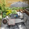 Outsunny 21kg Resin Garden Parasol Base with Wheels, Round Umbrella Stand, Heavy Duty Sun Umbrella Base for 34, 38, 48 mm Umbrella Poles for Deck Poolside, Bronze Tone