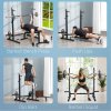 HOMCOM Multifunction Barbell Squat Rack Stand Heavy-Duty Strength Training Dumbbell Rack Adjustable Height Weight Lifting Bench Press Dip Station for Home Gym, Black