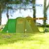 Outsunny Inflatable 3-4 Man Tunnel Tent w/ Air Pump, Living Area & Vestibule, Waterproof Family Camping Air Tent w/ Sewn In Groundsheet & Removable Footprint for Camping, Hiking, Blue