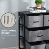 HOMCOM Chest of Drawers with 8 Foldable Drawers, 3-Tier Fabric Bedroom Dresser, Clothes Storage Unit for Bedroom Living Room, Dark Grey