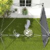 Outsunny Gazebo Side Panel, Canopy Sidewall Panel with 4 Mesh Bags and 2 Storage Pockets for 3 x 3 m Straight Leg Pop Up Gazebos, 1 Pack Sidewall Only, Grey