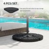 Outsunny 4 PCs 70KG Portable Round Parasol Base Umbrella Cross Stand Weights Holder Sand or Water Filled Outdoor Garden Patio Cantilever Cross Base Weight