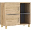 HOMCOM Bathroom Storage Unit, Bathroom Storage Cabinet, Freestanding Bathroom Cabinet with Open Compartments and Double Doors