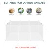 PawHut Pet Playpen DIY Small Animal Cage Open Enclosure Portable Plastic Fence 12 Panels for Hedgehog Bunny Chinchilla Guinea Pig White