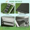 PawHut Rabbit Hutch Outdoor, Wooden Guinea Pig Hutch with Run, Openable Roof, Pull-Out Tray, Ramp for 1-2 Rabbits, 150 x 52.5 x 68 cm, Grey