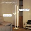 HOMCOM LED Floor Lamp, Dimmable Floor Standing Lamp with Glass Night Light, Foot Switch for Living Room, Bedroom, Office, White