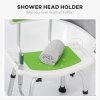 HOMCOM Shower Chair for the Elderly and Disabled, 6-Level Height Adjustable Shower Stool with Backrest, Curved Seat, Anti-slip Foot Pads and Shower Head Holder