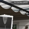 Outsunny 3 x 3(m) Pergola with Retractable Roof Canopy, Aluminium Frame Garden Gazebo Outdoor Sun Shade Shelter for Grill, Patio, Deck, Dark Grey