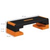 SPORTNOW Aerobic Step Platform, Exercise Stepper for Home Workout,, 15/20/25cm Height Adjustable, Non-Slip - Orange