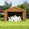 Outsunny 6m x 4m Marquee Party Tent, Heavy Duty Wedding Canopy with Sidewalls, Doors, Windows, Galvanised Garden Gazebo for Parties Events, Yellow