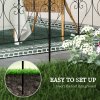 Outsunny Decoration Garden Fence, 32in x 10ft Outdoor Picket Fence Panels, 5PCs Rustproof Metal Wire Landscape Flower Bed Border Edging Animal Barrier, Black