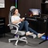 HOMCOM Ergonomic High Back Gaming Chair for Adults, Printed Velvet Computer Recliner Chair with Footrest, Lumbar Support, Adjustable Height and 360 Swivel Seat for Office or Gaming, Grey