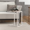HOMCOM C Shape End Table w/Metal Frame Sofa Side Table Narrow Snack Coffee Table for Living Room