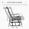 Outsunny Outdoor Gliding Rocking Chair with Sturdy Metal Frame Garden Comfortable Swing Chair for Patio, Garden and Poolside, Grey