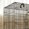PawHut Dog Crate, Folding Metal Dog Cage with Two Doors, Tray, Soft Cushion, for Extra Small Dogs, 60 x 40 x 50 cm, Black