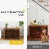 PawHut Dog Crate Furniture, Dog Cage End Table with Openable Top, Two Lockable Doors, for Large Pets, 98 x 60 x 65.5cm, Rustic Brown