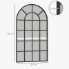 HOMCOM Modern Arched Wall Mirror, 110 x 62 cm Window Mirror for Living Room, Bedroom, Black