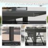 Outsunny Extending Garden Table, Full Aluminium Outdoor Dining Table with Slatted Top, for Patio, Balcony, 160/220 x 90 x 73 cm, Grey