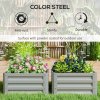 Outsunny Set of 2 Raised Garden Bed, Outdoor Planter Box with Galvanised Steel Frame for Growing Vegetables, Flowers and Herbs, 60 x 60 x 30.5 cm, Light Grey