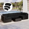Outsunny Replacement Cushion Covers for Garden Sofa Set, Garden Rattan Sofa Cushion Polyester Cover Replacement Outdoor - No Cushion Included, Black