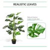 Outsunny 100cm/3.3FT Artificial Monstera Tree Decorative Cheese Plant 21 Leaves with Nursery Pot, Fake Tropical Palm Tree for Indoor Outdoor D??cor