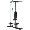 SPORTNOW Lat Pull Down Machine with Adjustable Seat, High and Low Pulley Cable Machine with Flip-Up Footplate, Multi-Function Home Gym Fitness Equipment - Black
