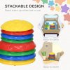 ZONEKIZ Stepping Stones Kids, 8PCs Balance River Stones with Non-Slip Mats, Indoor Outdoor Sensory Toys, Obstacle Course for Ages 3-8 Years, Stackable - Multicoloured
