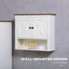 kleankin Farmhouse Bathroom Cabinet Wall Mounted, Bathroom Wall Cabinet with Storage Shelves and Cupboard, Ash Wood-Effect