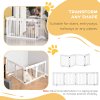 PawHut Freestanding Pet Gate 4 Panel Wooden Dog Barrier Folding Safety Fence with Support Feet up to 204cm Long 61cm Tall for Doorway Stairs White