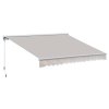 Outsunny 3.5 x 2.5m Electric Garden Door Awning Half Cassette Outdoor Retractable Canopy Patio Shelter w/ Remote Controller Cream White
