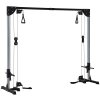 SPORTNOW Multi Home Gyms with Cable Pulley System, Cable Crossover Machine with 4 Handles for Full Body Strength Training, Power Rack for Home Workout, Black