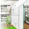 Outsunny Walk-in Greenhouse with 3 Tier 8 Shelves, Small Greenhouse with Reinforced PE Cover, Garden Plant Growhouse with Roll-up Door and Three Mesh Windows, 140 x 143 x 190 cm, White