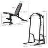 SPORTNOW Smith Machine & Cable Pulley System with Adjustable Weight Bench, Multifunction Home Gym Power Rack with Lat Pull Down System, Barbell Rack for Full Body Training, Black