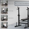 HOMCOM Adjustable Weight Bench, Foldable Bench Press with Barbell Rack, Dip Station, for Home Gym, Strength Training, Multi-Use Workout Bench, Black
