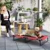 PawHut Raised Dog Bed, Portable Elevated Pet Cot with Breathable Mesh for Indoor Outdoor, for Large Dogs, 107 x 61 x 20 cm, Red