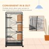 PawHut Ferret Cage Small Animal Cage 6 Levels with Bowl, Water Bottle, Wheels, Rolling Pet Cage for Bunnies Chinchillas, Squirrels, 131cm - Black
