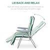 Outsunny Reclining Garden Chair Set of 2, 5-Level Adjustable Zero Gravity Chairs with Cushions, Folding Sun Lounger Garden Recliner Chairs with Armrests for Outdoor, Patio, Green Stripe
